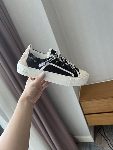 Dior high version embroidered canvas shoes flat leisure shoes 35-40-25e402b8